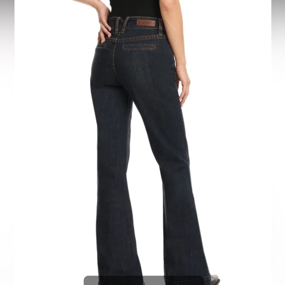 Rock and Roll High Rise Trouser Dark Denim Jean Size 30/36 - Picture 2 of 13